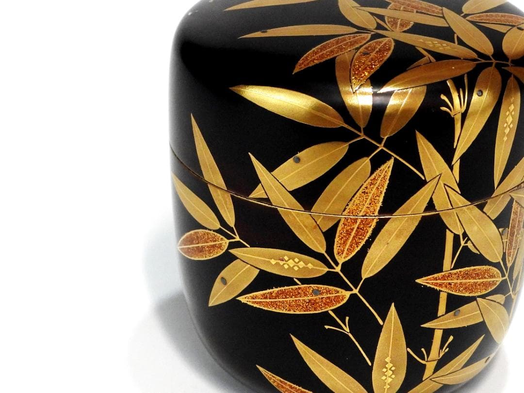 茶道具 なつめ 竹紋 棗 蒔絵 －心作 木製