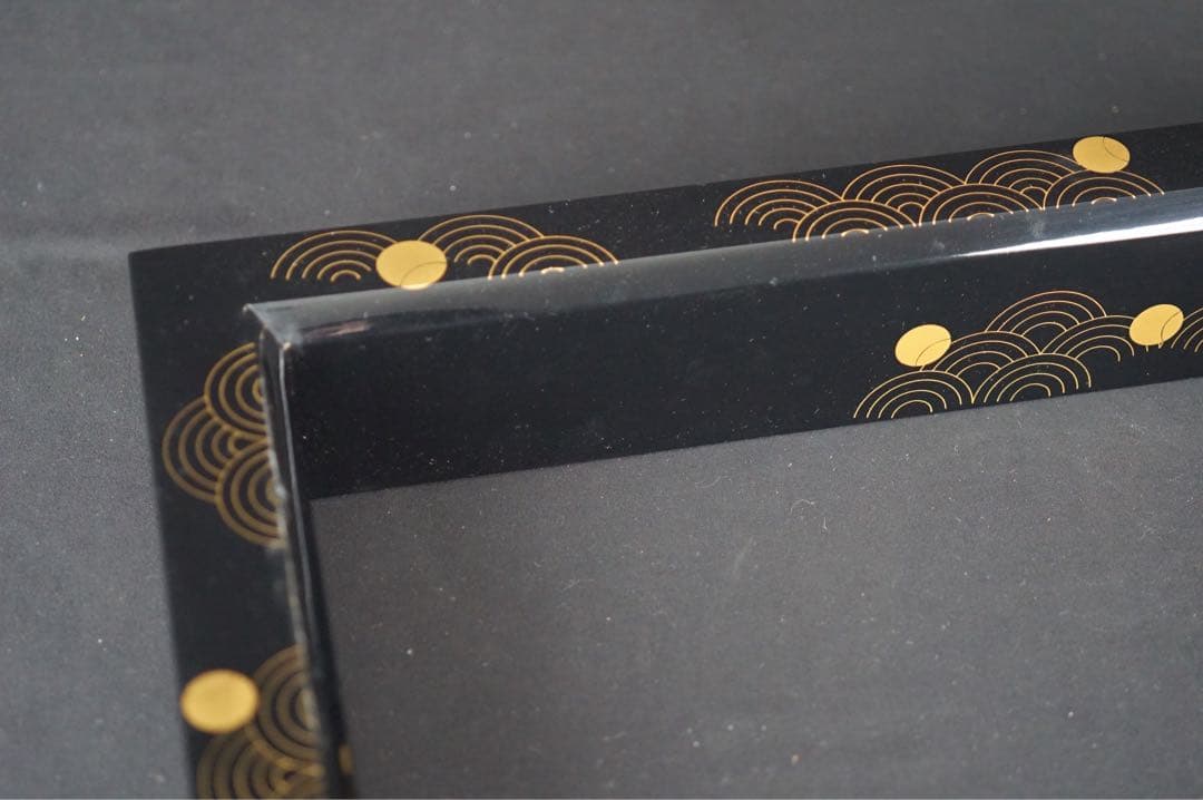 村田宗覚 波つぼつぼ蒔絵 炉縁 共箱 共布 茶道具