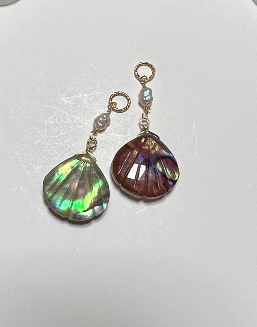 Kaya❤️ 両面別カラーアバロン　カービング　マルチフローライト14kgf