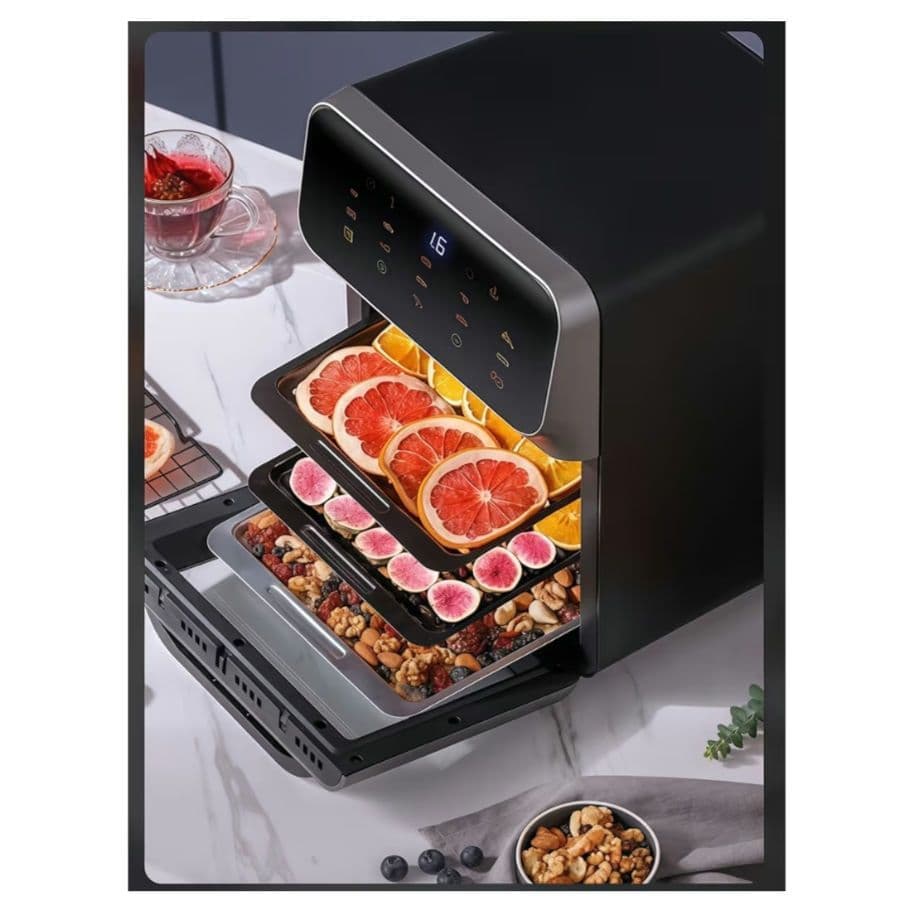 多機能ノンフライヤー スタイリッシュ　10L ブラックグレー