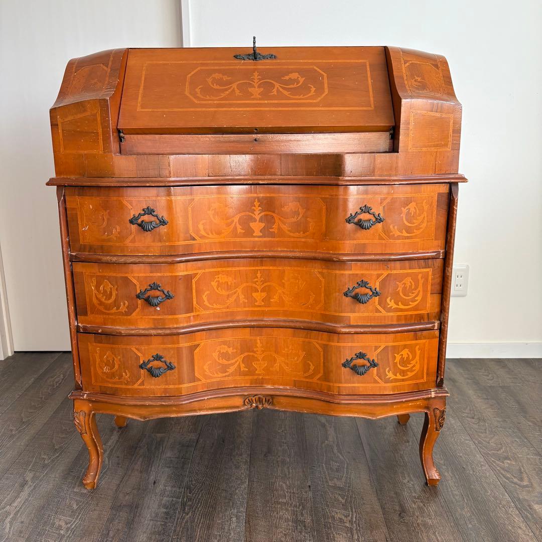 ヴィンテージ　イタリア製　ライティングビューロー　チェスト