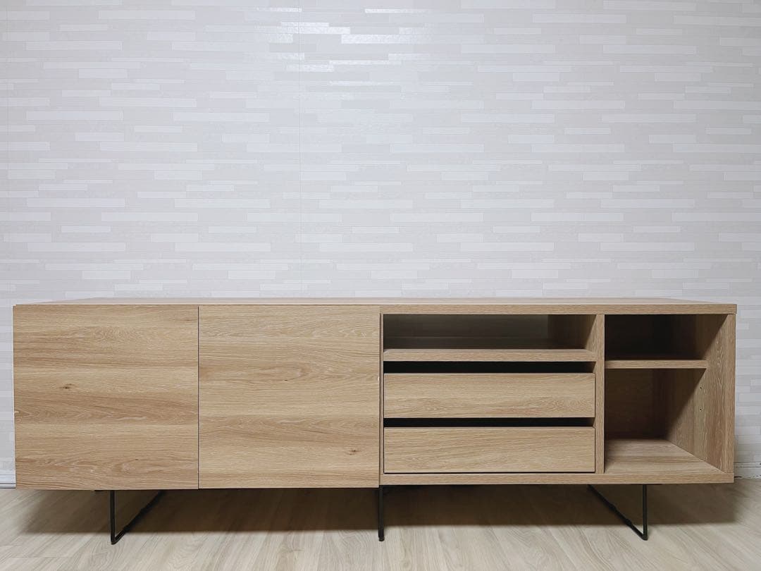 LOWYA[幅180] 日本製 ハイテレビ台 半完成品 木目調