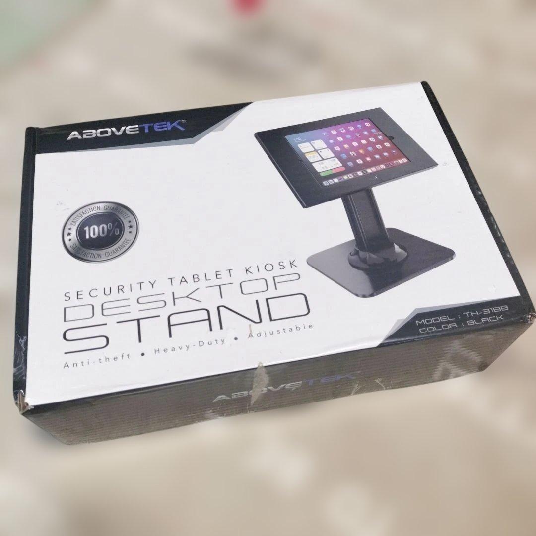 iPad盗難防止セキュリティスタンド ロック 360度回転 ブラック