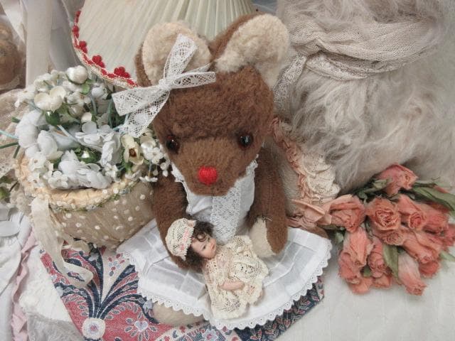 アンティークベア　フランス　☆　テディベア　ミニョネット付き