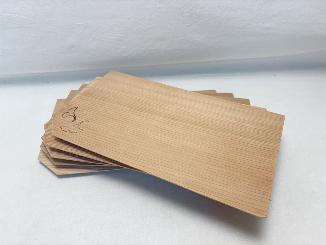 未使用 茶道具 杉 隅切 銀杏 銘々皿 五客揃 四足付 菓子器 菓子皿