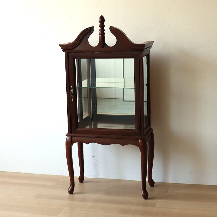 アンティーク 猫足 ガラスキャビネット 飾り棚 コレクションボード