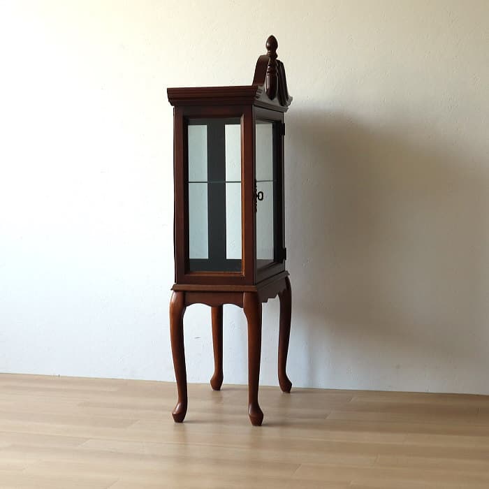 アンティーク 猫足 ガラスキャビネット 飾り棚 コレクションボード
