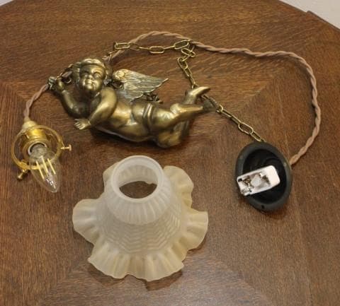 フランス アンティーク 天使 エンジェル シャンデリア ペンダントライト b