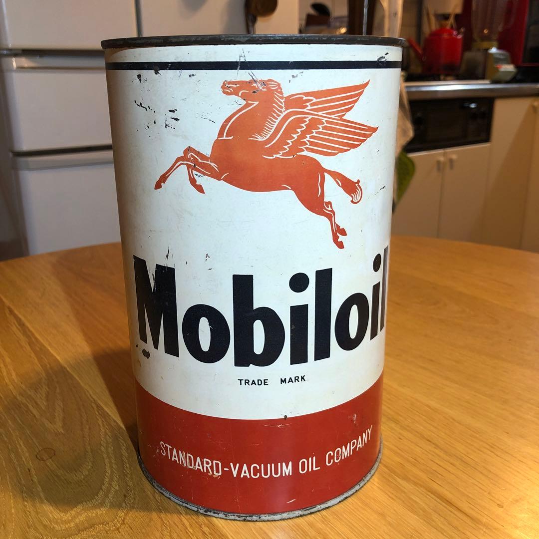 モービルオイル　オールド　ビンテージ　オイル缶　ガレージライフ