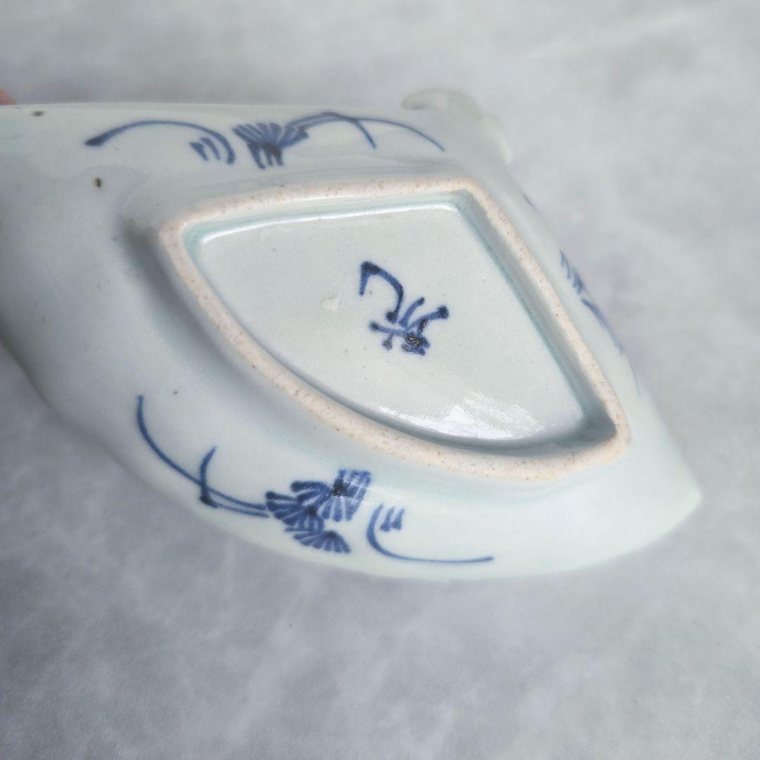 古伊万里　染付　豆皿　釣り　漁　唐人　江戸　骨董　アンティーク　金直し　金継ぎ