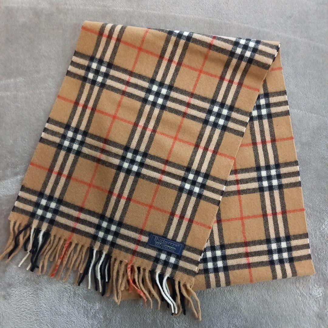 Burberrys チェック柄 マフラー 100%　ラムウール