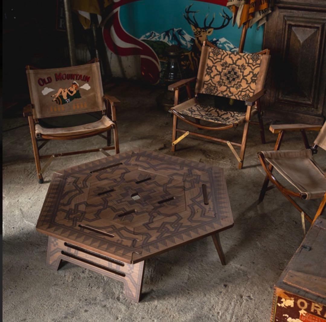 [The Arth ×oldmountain]柄兄弟　六角テーブルヘキサテーブル