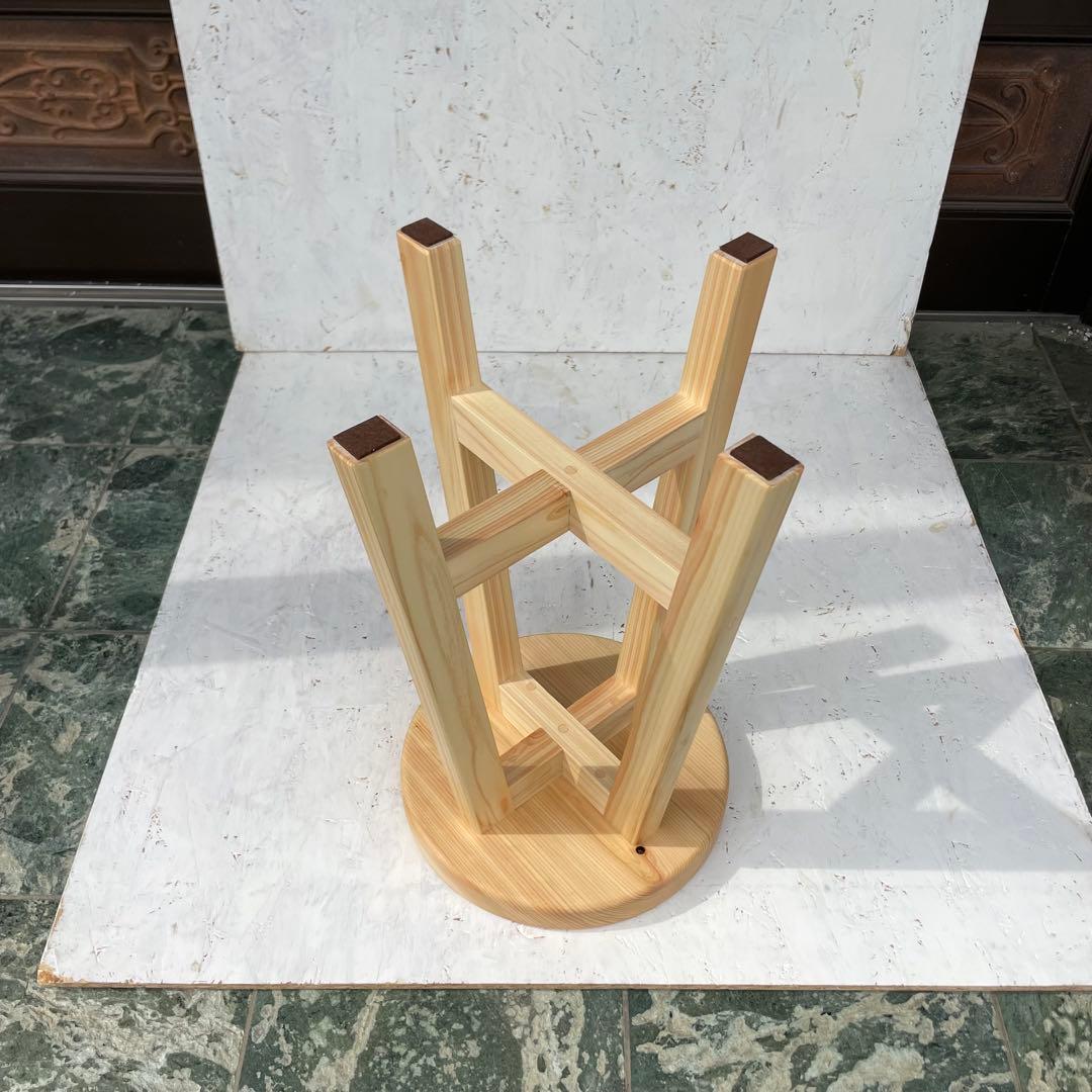 Tatsuya　国産ひのき　丸椅子　2脚