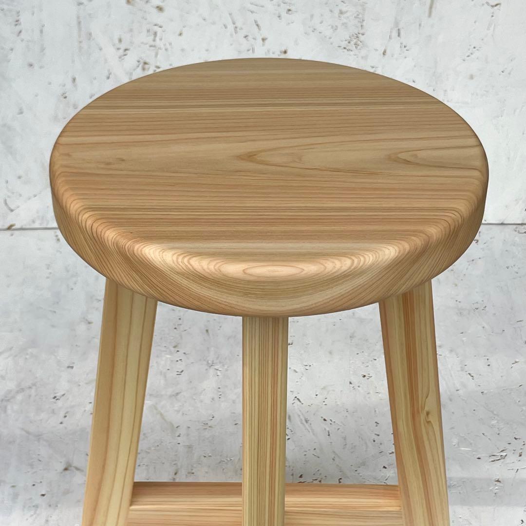 Tatsuya　国産ひのき　丸椅子　2脚