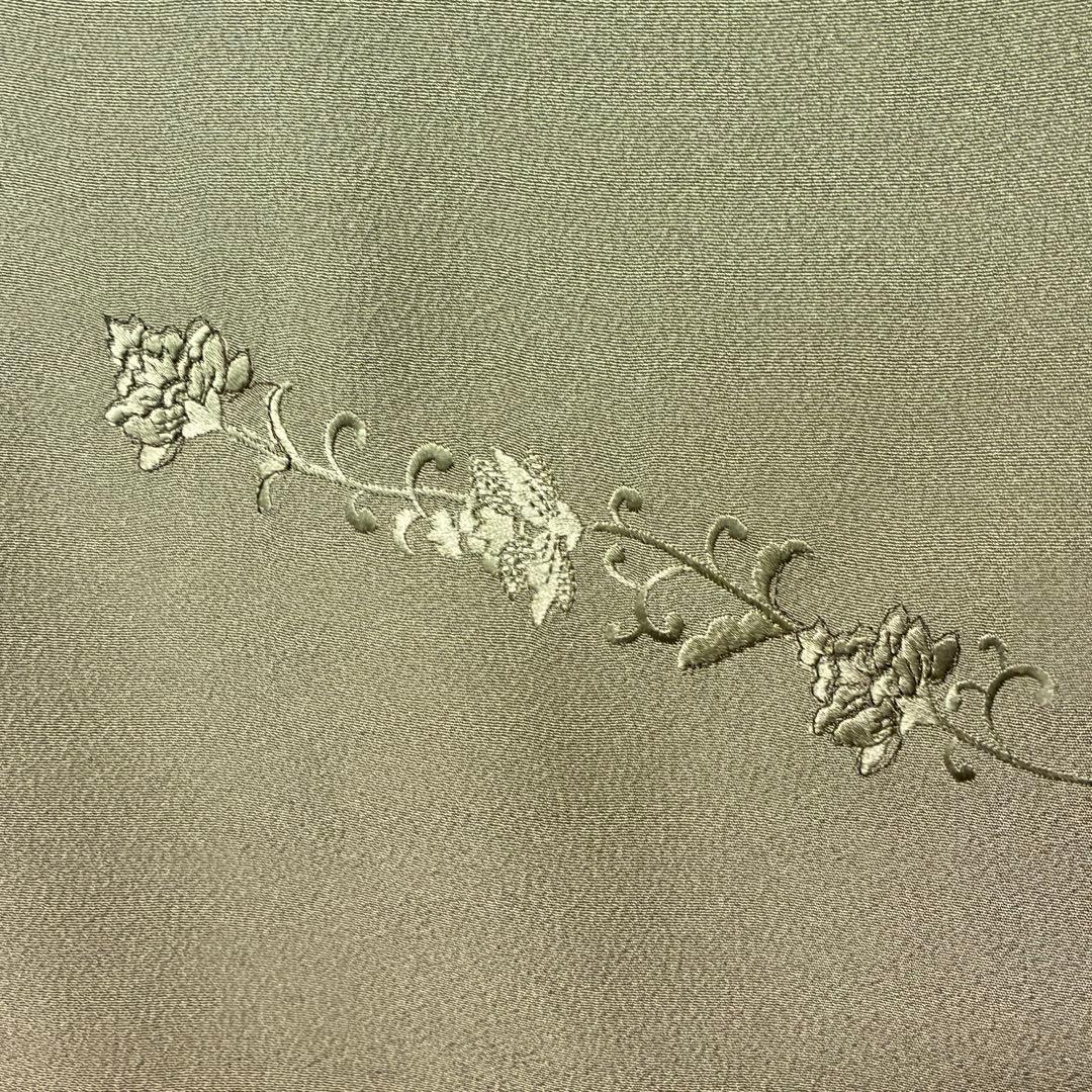 D54訪問着 総刺繍 蘇州刺繍 一つ紋 正絹 着物 袷 しつけ糸付き未使用極美品