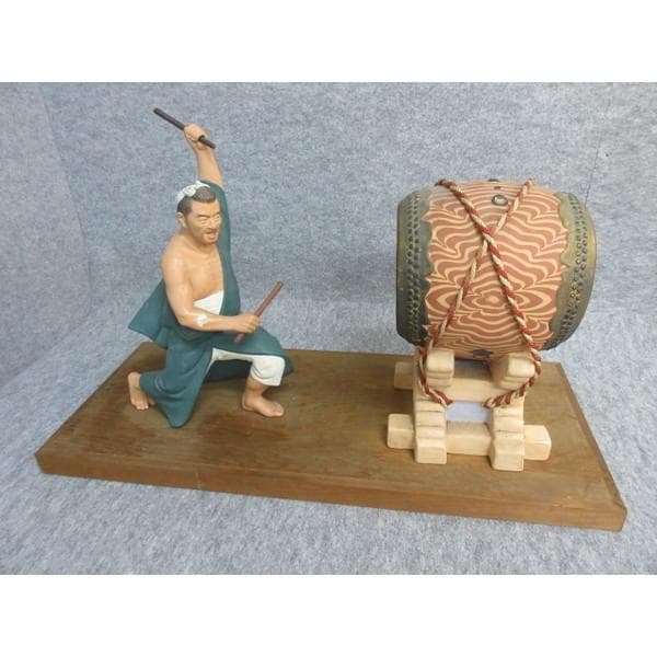 博多人形川崎虎雄 乕雄作無法松小倉祇園太鼓 [B27182]