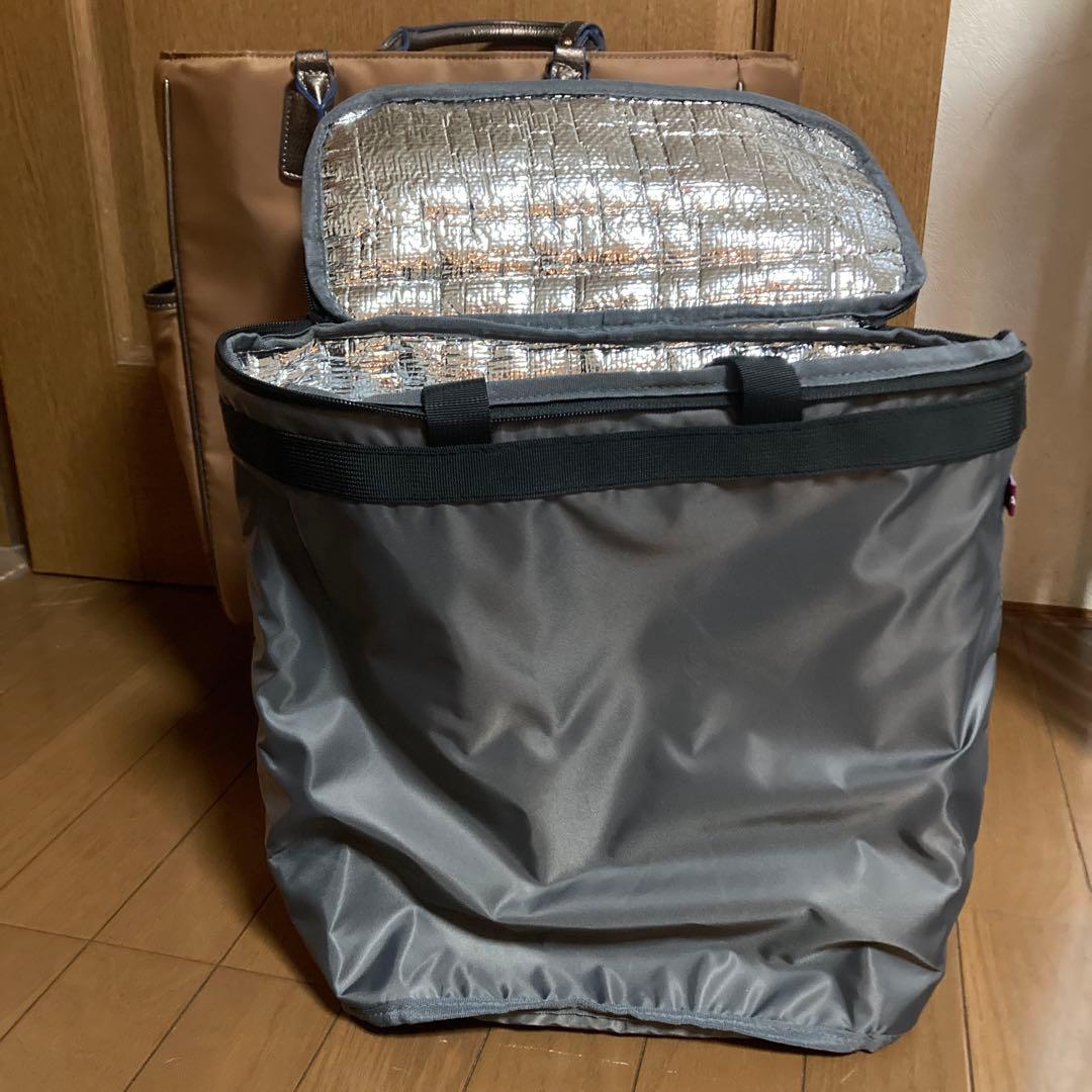 スワニー　ブラウン ナイロン キャリーケース　インナーバッグ付