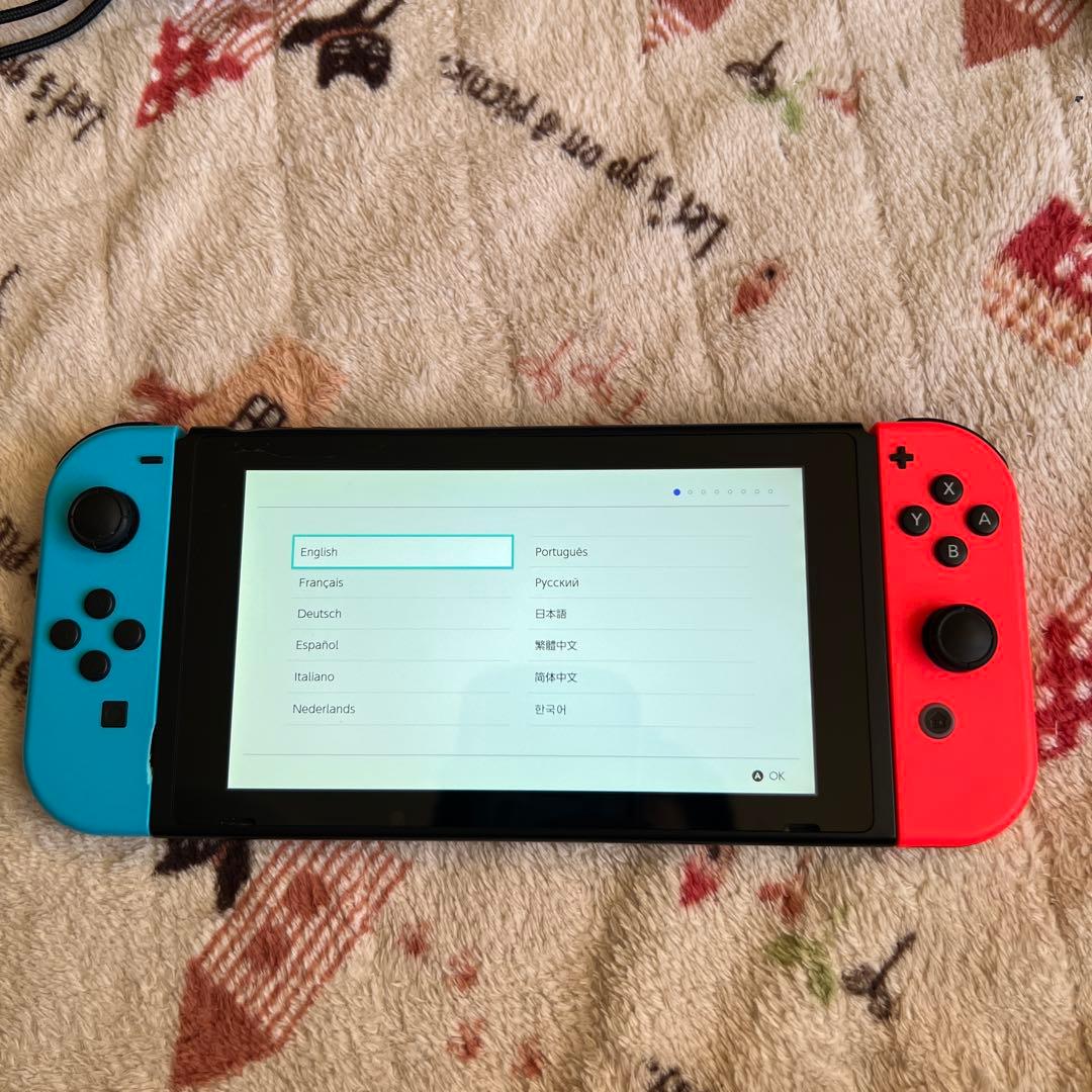 【傷あり】 Nintendo Switch 本体 ネオンブルー/レッド 付属品付
