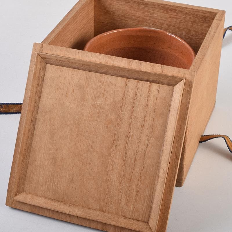 茶道具　楽吉左衛門　赤楽茶碗　時代箱付　V　R9358