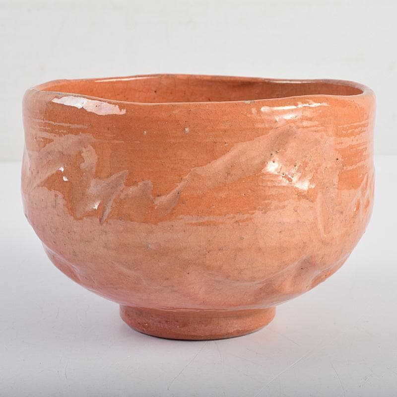 茶道具　楽吉左衛門　赤楽茶碗　時代箱付　V　R9358