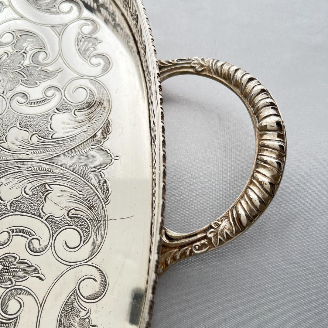 【Viners】 ギャラリートレー 56cm 【シルバープレート】 ハンドル