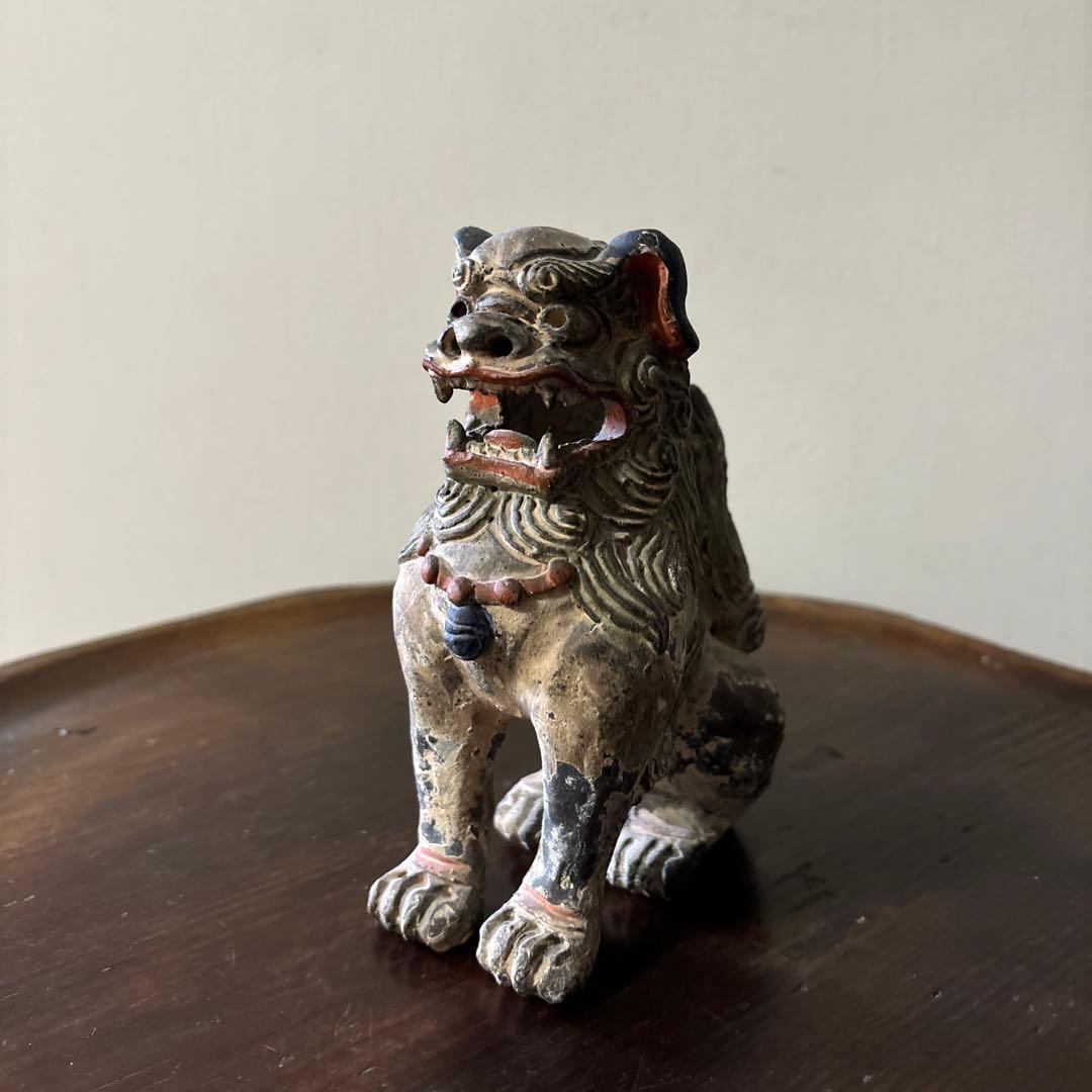 古琉球　壷屋　シーサー　狛犬　アンティーク　骨董信仰　招き猫　福助　古美術　李朝