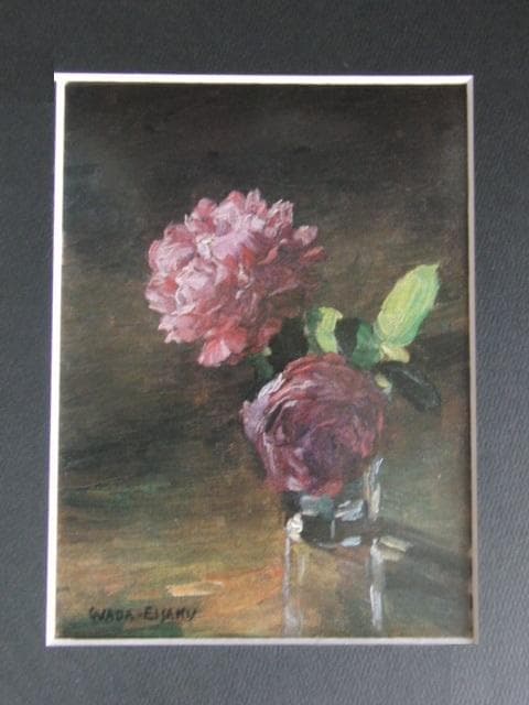 和田英作、【バラ】、希少な額装用画集より、新品額装付、状態良好