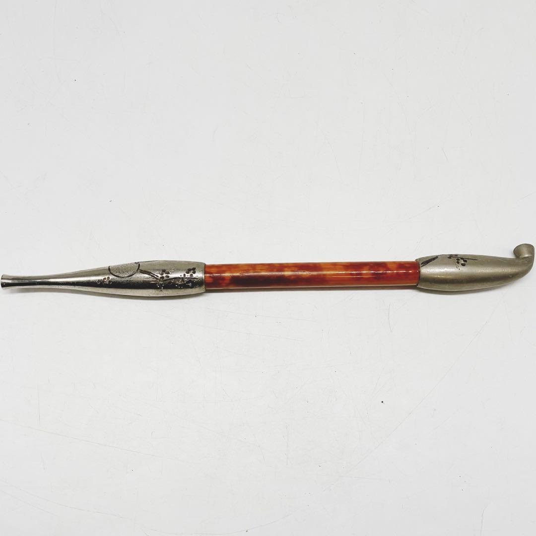 レトロ アンティーク 浅草煙管勝ち虫銀色 喫煙具 キセル 煙管