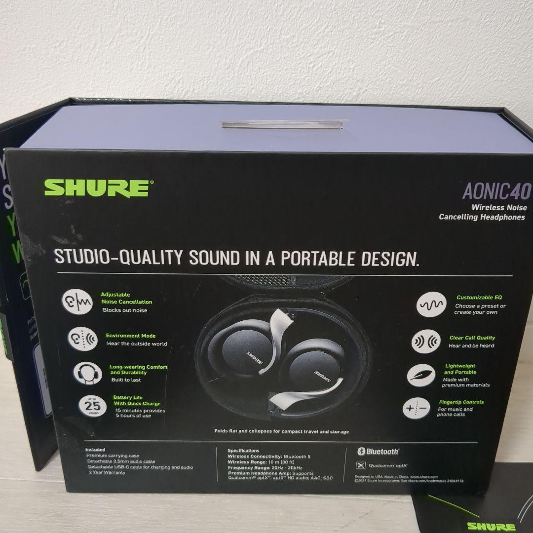 SHURE　ワイヤレスノイズキャンセリングヘッドホン　AONIC 40