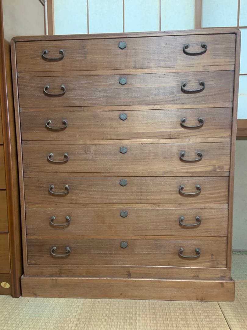 7段引出し箪笥 アンティーク　総桐タンス　和タンス　洋服　着物タンス　昭和レトロ