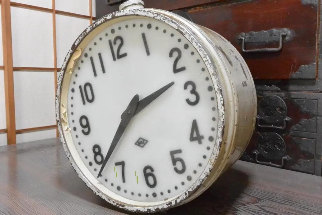 国鉄 駅 ホーム 両面 鉄道時計 引取り６千円引き