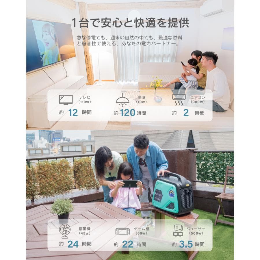 新仕様kareyouガス・ガソリン両用発電機★インバーター発電機静音式 カセット