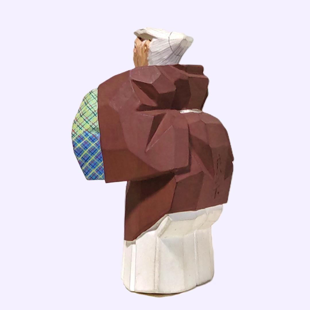 一刀彫 高砂 奈良一刀彫 奈良人形 木嶋良宗 工芸品 置物 共箱