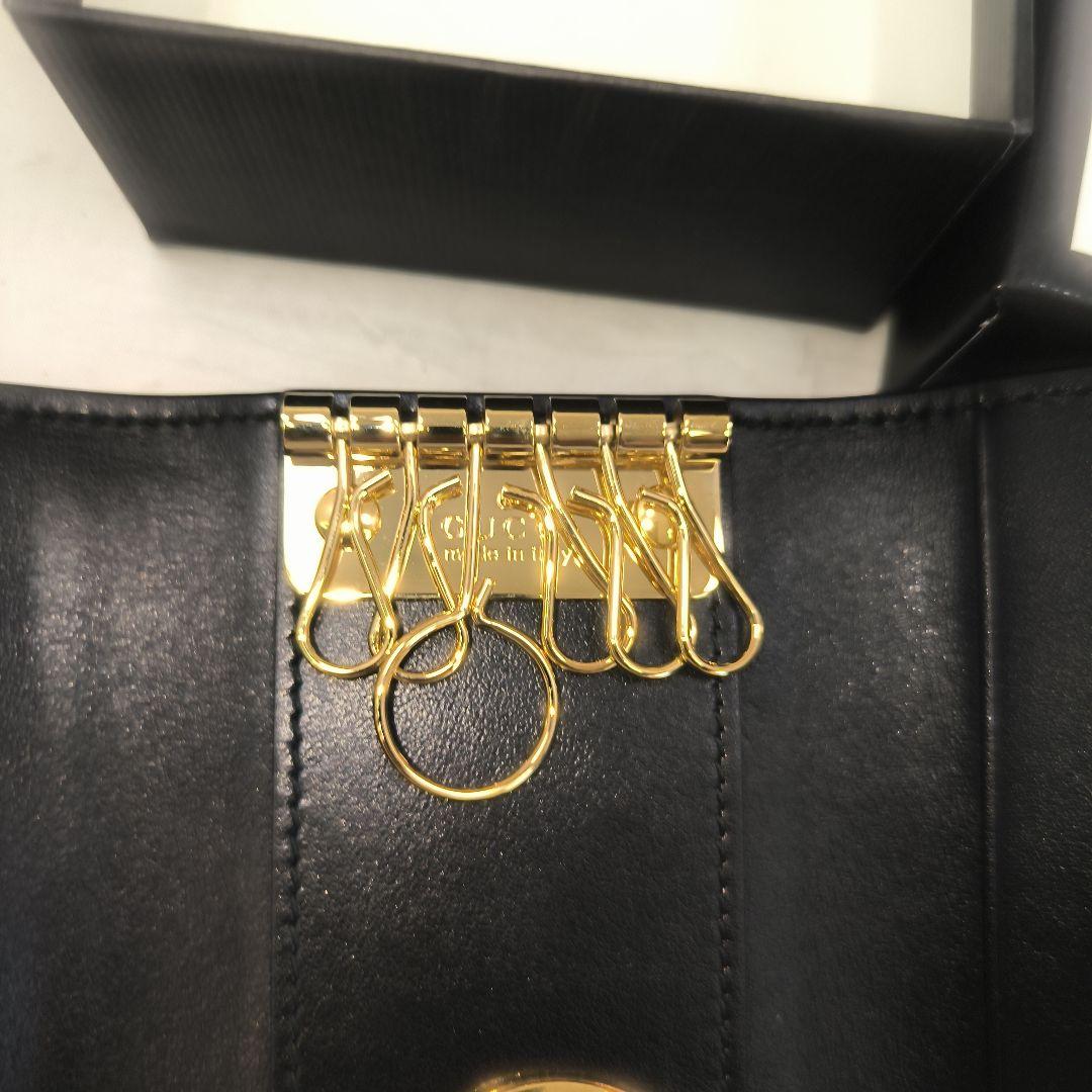 新品　グッチ ヴィンテージロゴ キーケース レザー ブラック