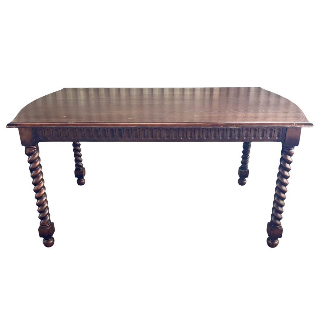 ダイニングテーブル ネジリ脚角 食卓テーブル 145cm アンティーク