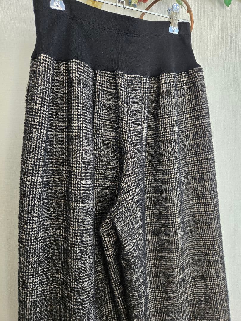 aosoaumei　ビアズリー　ウエストリブループチェックパンツ