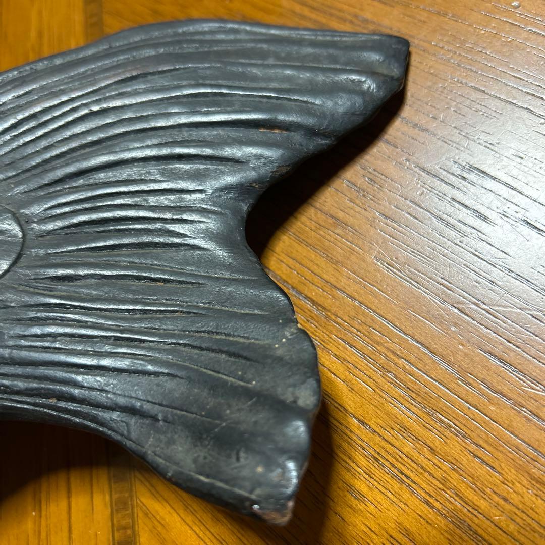 超メルカリ市　木彫　囲炉裏　自在鉤　魚横木　アンティーク　全長約４４cm