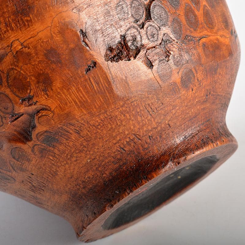 茶道具　漆塗　竹根製　茶碗　朱漆銘あり　M　R5610