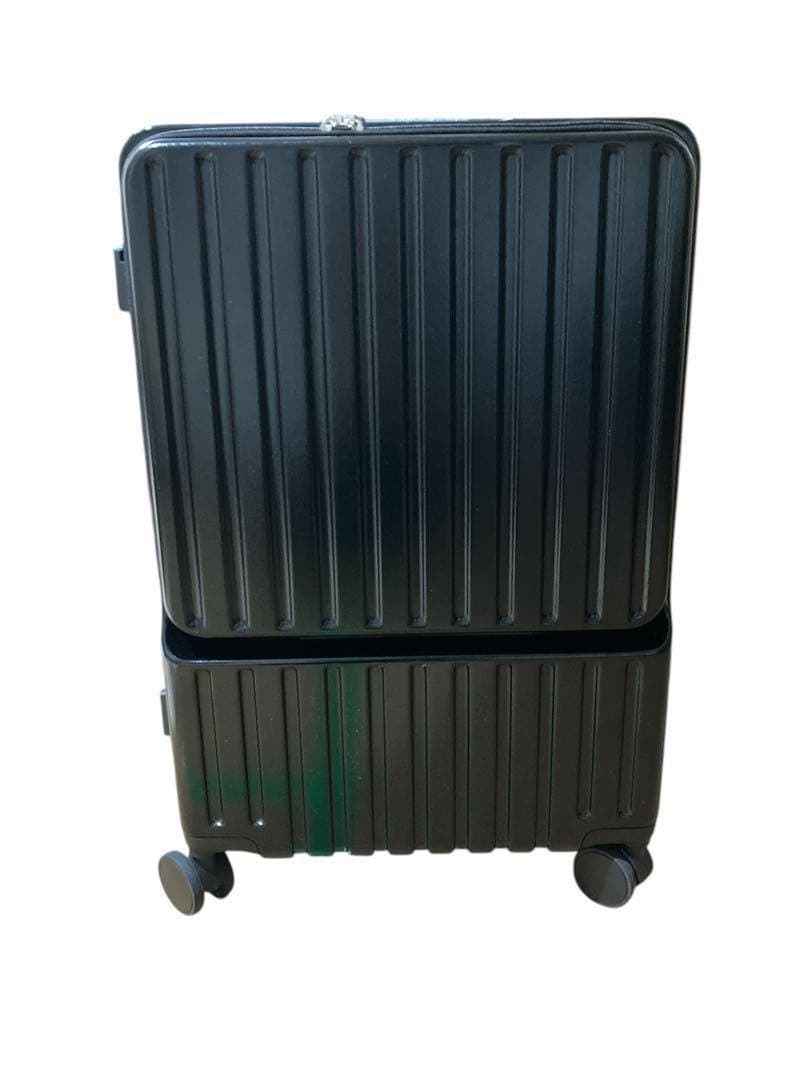 スーツケース　大型　USB カップホルダー　63L　ブラック　シンプル　旅行