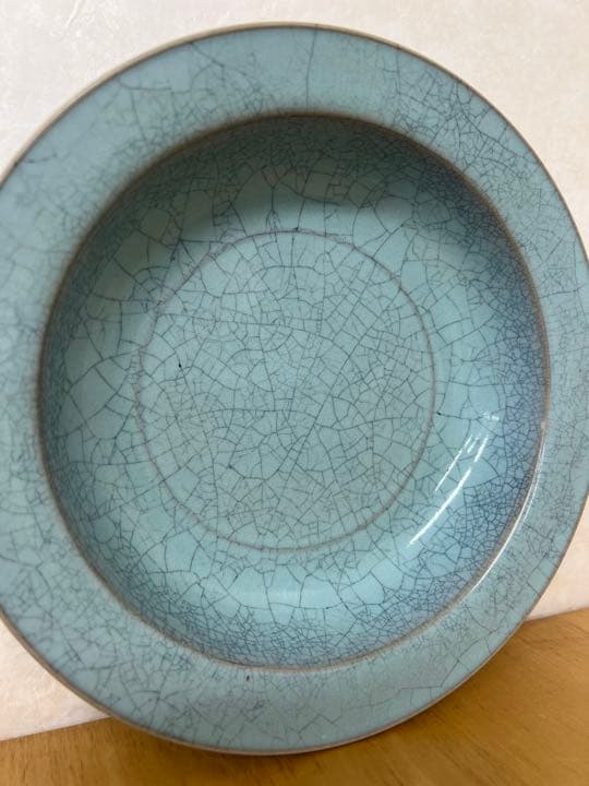 中国宋元官汝窯のお皿　唐物　古美術品　江戸アンティーク骨董コレクション青磁
