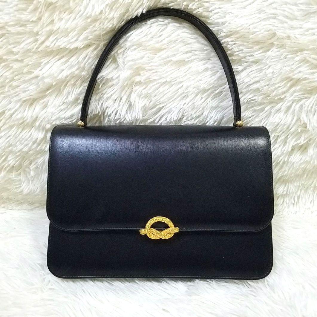 【極美品】傳濱野 ハンドバッグ フォーマル レザー ゴールド金具 黒
