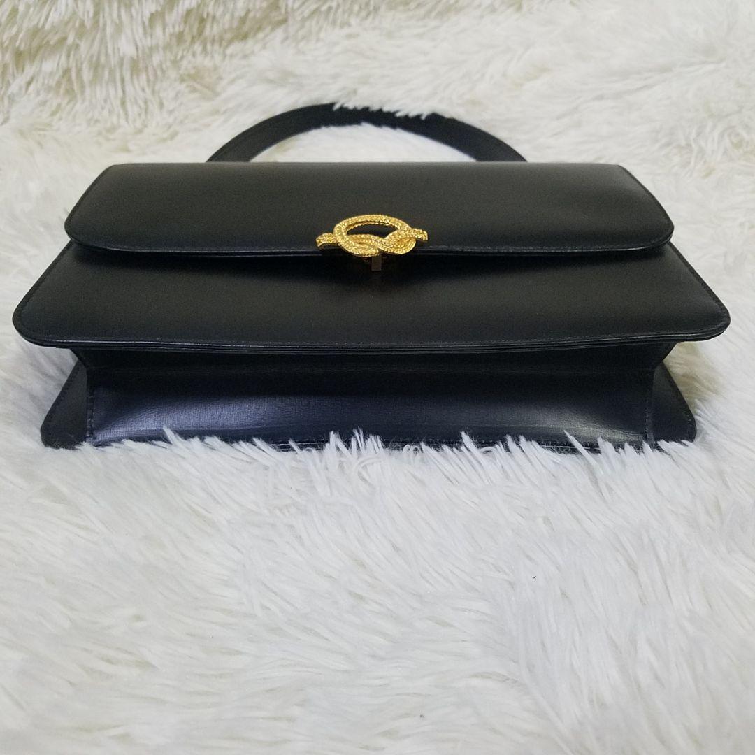 【極美品】傳濱野 ハンドバッグ フォーマル レザー ゴールド金具 黒