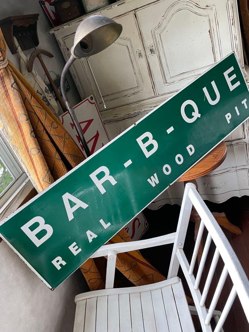 アンティーク　ホーロー　サイン　プレート　グリーン　看板　アメリカ　特大　レア