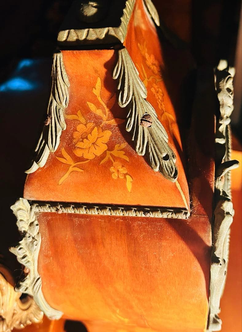 イタリア製　象嵌　置時計　ゼンマイ式振子時計