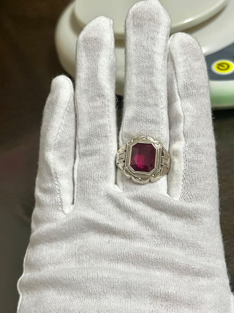 15号-17号石ルビー14KGF/SV925シルバーとゴー古指輪