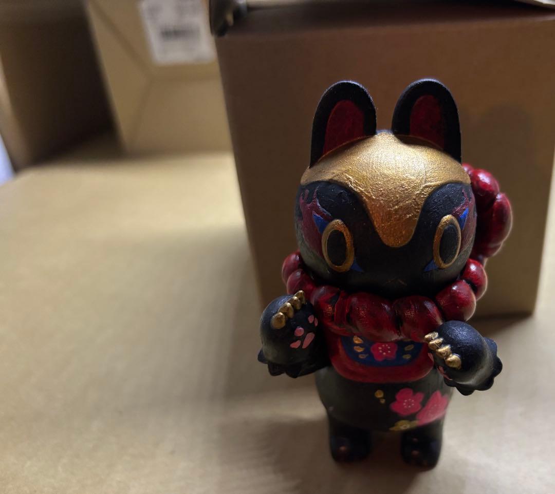 郷土玩具怪獣　イヌハリゴン　照紗　個展カスタムソフビ 犬張子進撃絵巻