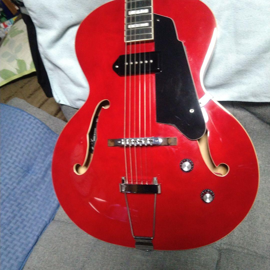 Grote セミアコースティックギター レッド