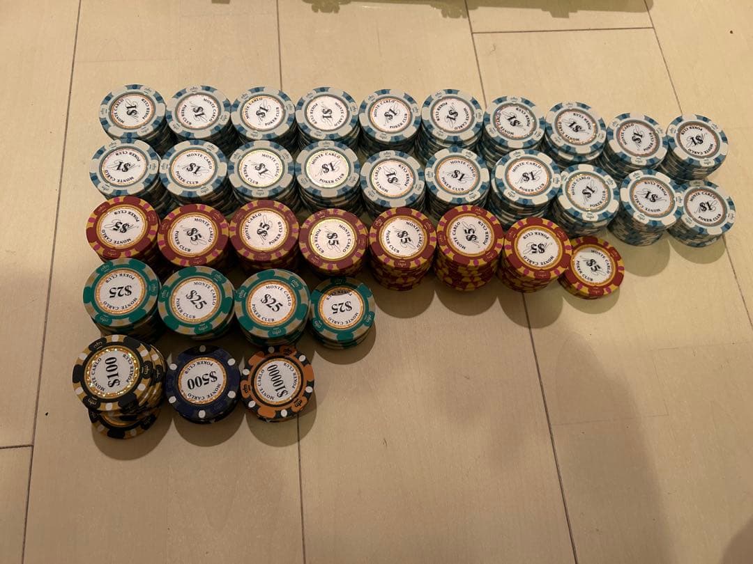 ポーカーチップセット　モンテカルロ　アルミケース付き