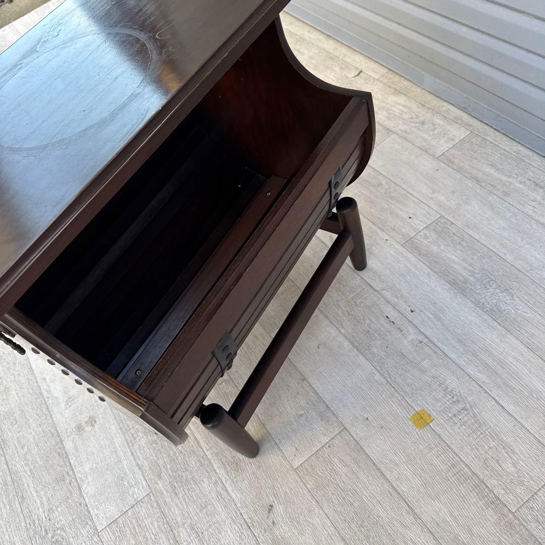 オールドカリモク　サイドテーブル　マガジンラック　花台　昭和レトロ