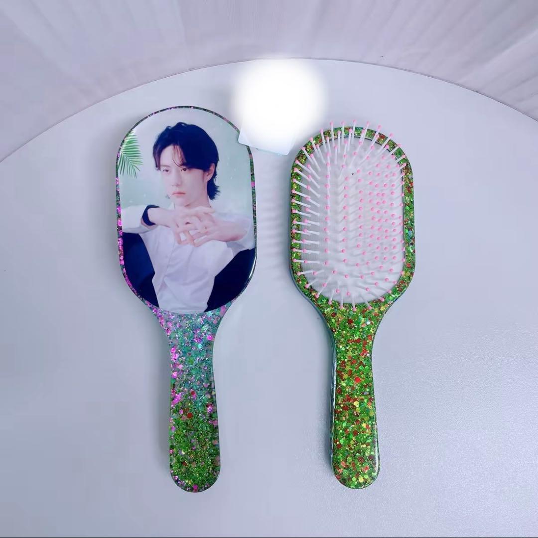 王一博 超大レジンエアークッション付きヘアブラシ　6点セット❣️確認用0119